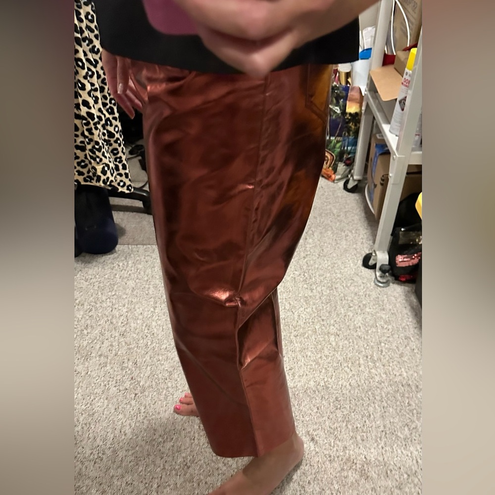 Buddy Love Metallic Copper Cropped Pants - Picture 2 of 5